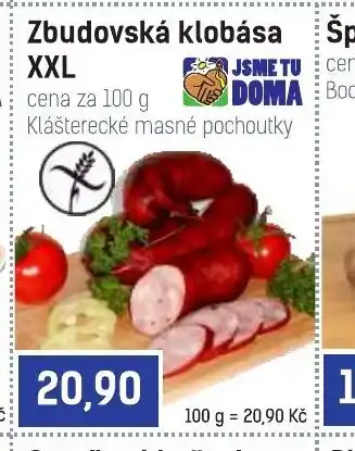 COOP TIP Zbudovská klobása JSME TU XXL nabídka