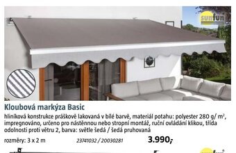 Bauhaus Kloubová markýza Basic nabídka