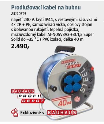 Bauhaus Prodlužovací kabel na bubnu nabídka