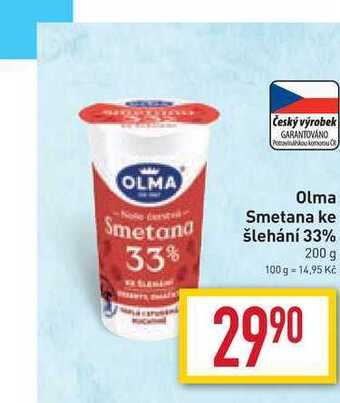Billa Olma smetana ke šlehání 33% 200 g nabídka