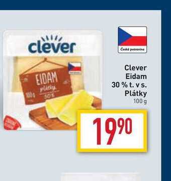 Billa Clever eidam 30 % t. vs. plátky 100 g nabídka