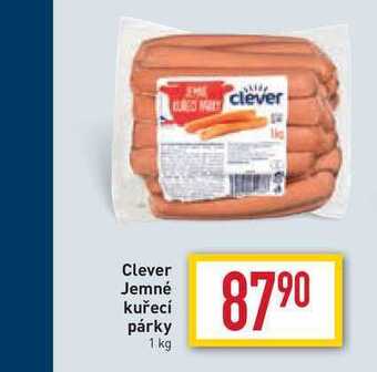 Billa Clever jemné kuřecí párky 1 kg nabídka