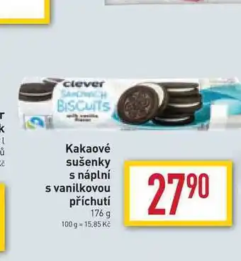 Billa Kakaové sušenky s náplní s vanilkovou příchutí 176 g nabídka