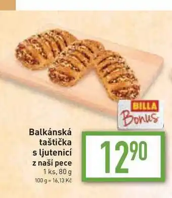 Billa Balkánská taštička s ljutenicí z naší pece 1 ks, 80 g nabídka