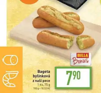 Billa Bageta bylinková z naší pece 1 ks, 75 g nabídka