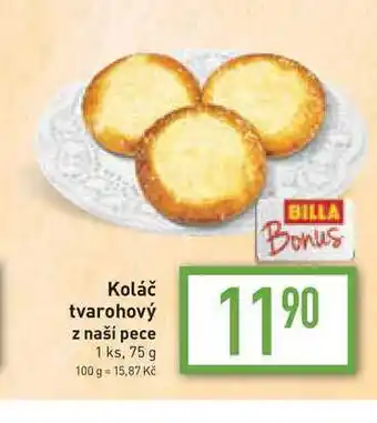 Billa Koláč tvarohový z naší pece 1 ks, 75 g nabídka