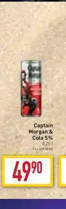 Billa Captain morgan & cola 5% 0,25l nabídka