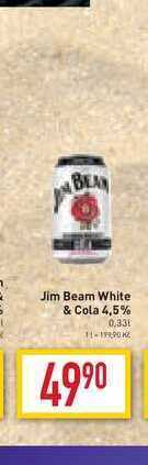 Billa Jim beam white & cola 4,5% 0,33l nabídka