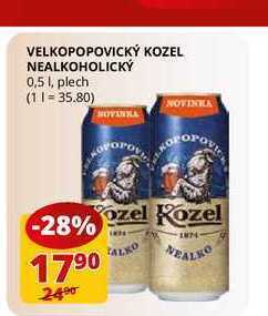 Flop Velkopopovický kozel nealkoholický 0,5 l, plech nabídka