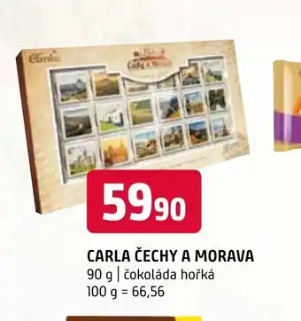 Terno CARLA ČECHY A MORAVA 90 g čokoláda hořká 100 g = 66,56 nabídka