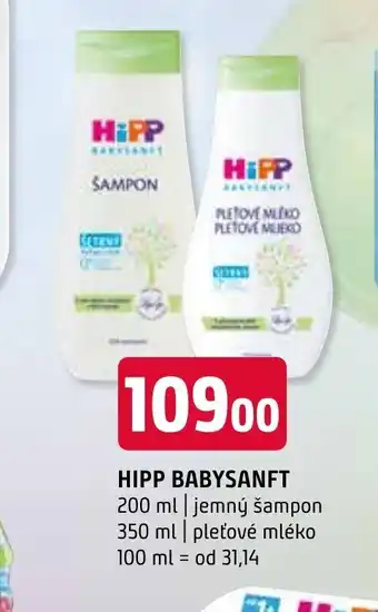 Terno HIPP BABYSANFT 200 ml | jemný šampon 350 ml pleťové mléko 100 ml = od 31,14 nabídka