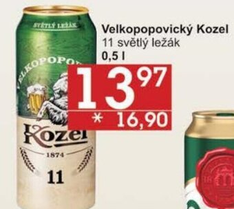 Jip Velkopopovický Kozel 11 světlý ležák 0,5L nabídka