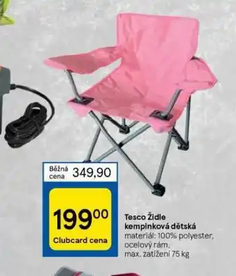 Tesco Židle kempinková nabídka