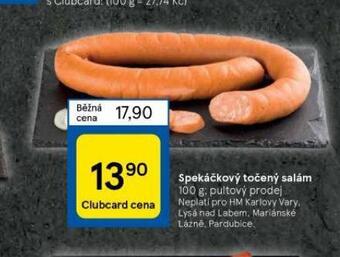 Tesco Špekáčkový točený salám nabídka