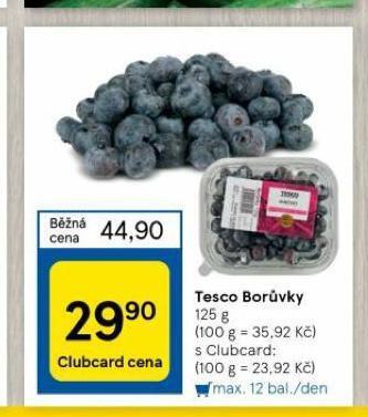Tesco Borůvky nabídka