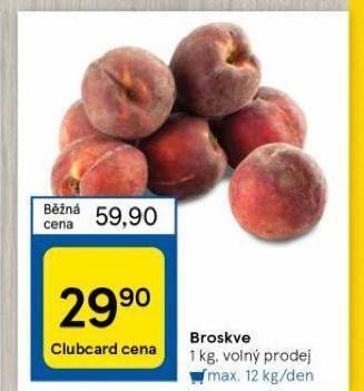 Tesco Broskve nabídka