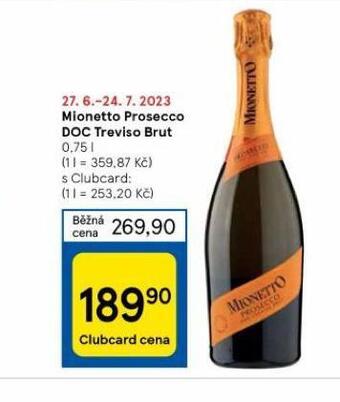 Tesco Mionetto prosecco doc nabídka