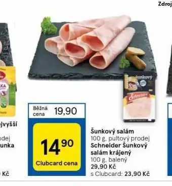 Tesco Schneider šunkový salám nabídka