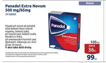 Benu Panadol extra novum nabídka