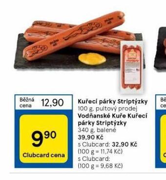 Tesco Kuřecí párky striptýzky nabídka