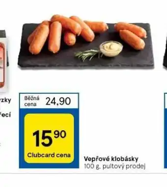 Tesco Vepřové klobásky nabídka