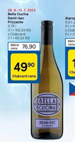 Tesco Bella cucina demi-sec frizzante nabídka
