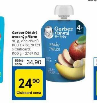 Tesco Gerber dětský ovocný přikrm nabídka