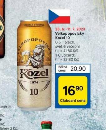 Tesco Pivo velkopopovický kozel nabídka