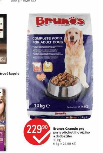 Tesco Brunos granule pro psy nabídka