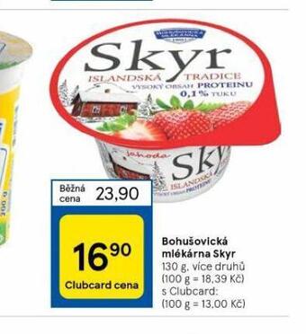 Tesco Bohušovická mlékárna skyr nabídka