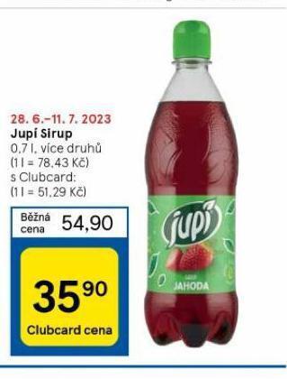 Tesco Jupí sirup nabídka