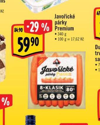 Albert Javořické párky nabídka