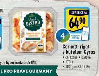 Albert Cornetti rigati s kuřetem gyros nabídka