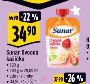 Albert Sunar ovocná kašička nabídka