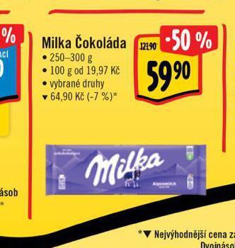 Albert Milka čokoláda nabídka
