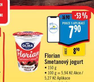 Albert Florian smetanový jogurt nabídka