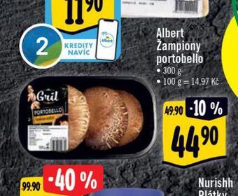 Albert Žampiony portobello nabídka