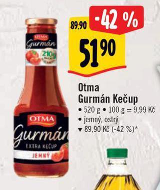Albert Otma gurmán kečup nabídka
