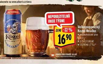 Albert Pivo velkopopovický kozel nealko nabídka