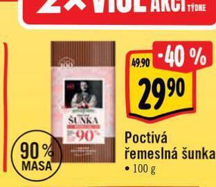 Albert Poctivá řemeslná šunka nabídka