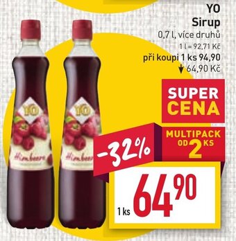 Billa YO Sirup nabídka