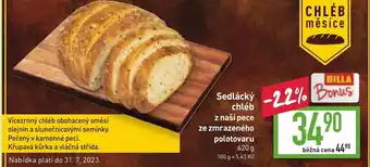 Billa Sedlácký chléb z naší pece ze zmrazeného polotovaru nabídka