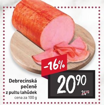 Billa Debrecínská pečeně z pultu lahůdek nabídka
