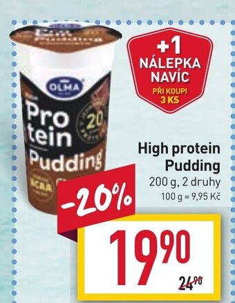 Billa High protein Pudding nabídka