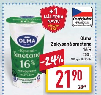 Billa Olma Zakysaná smetana 16% nabídka