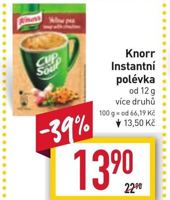 Billa Knorr Instantní polévka nabídka