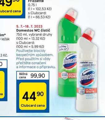 Tesco Domestos wc čistič 750 ml nabídka