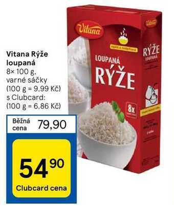 Tesco Vitana rýže loupaná 8 x 100 g nabídka