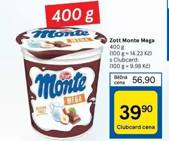 Tesco Zott monte mega 400 g nabídka