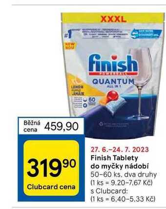 Tesco Finish tablety do myčky nádobí 50-60 ks nabídka
